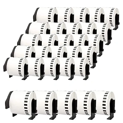 Imagen de Molabel 30 rollos de etiqueta DK 22205 DK22205 (sin fin) para Brother P Touch QL 500 500A 500BS 500BW