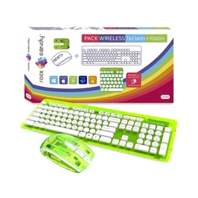 Imagen de PDP Teclado + Ratón Rock Candy Wireless Verde Lima español