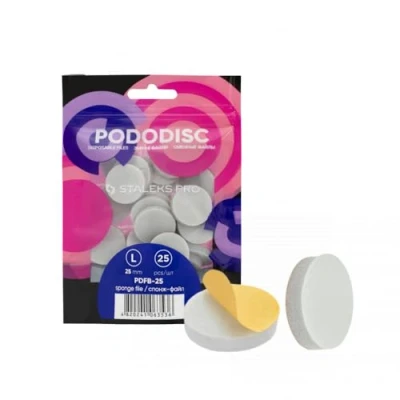 Imagen de STALEKS PRO Pododisco 25 Discos abrasivos adhesivos con base soft de 25mm (L) para torno uñas. Especial pedicuras (Buffer Pulidor)