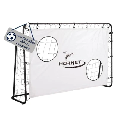Imagen de HUDORA Portería de fútbol Hornet 180 con Pared Goal al Aire Libre para niños y Adultos Red Desmontable Dos Agujeros Reforzados