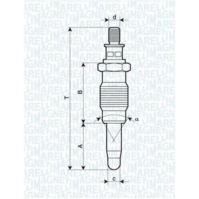 Imagen de MAGNETI MARELLI 062900005304 Bujía de precalentamiento 11V 10A M12X1,25 RENAULT: MEGANE 1, 19 II Hatchback, 1 Classic, VOLVO: S40 I