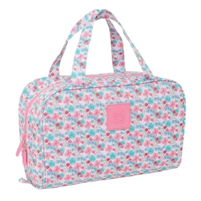 Imagen de Safta Moos Flores Neceser Rectangular con Asa, Infantil, Adaptable a Carro, Ideal para Niños de 5 14 Años, Cómodo y Versátil, Calidad Resistencia, 31x14x19 cm, Color Multicolor