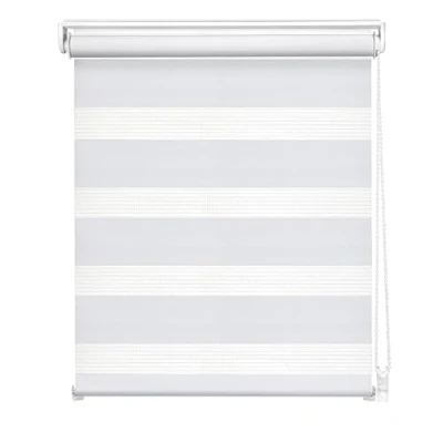 Imagen de Easydeco Estor Enrollable Noche y día Mini con opción Easyfix sin Necesidad Taladro Blanco 42 x 190 cm