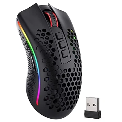 Imagen de Redragon M808 Ratón inalámbrico para videojuegos, con carcasa de panal abeja, 16.000 DPI ajustables, ratones ópticos jugadores, 7 botones programables, mouse ergonómico, ligeros