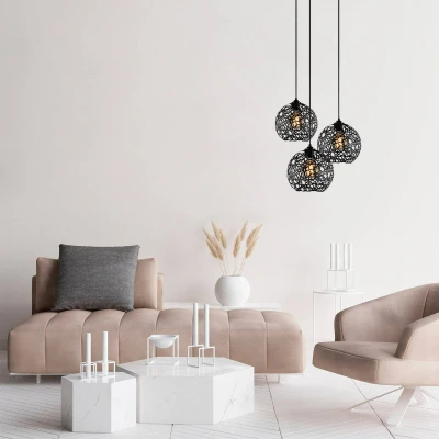 Imagen de Alessi Lámpara colgante de 3 luces escalera D65cm Metal Negro Menzzo