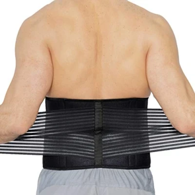 Imagen de NEOtech Care Faja lumbar de neopreno con tiras dobles Sujeción para la parte baja espalda Marca (Negro, XL)