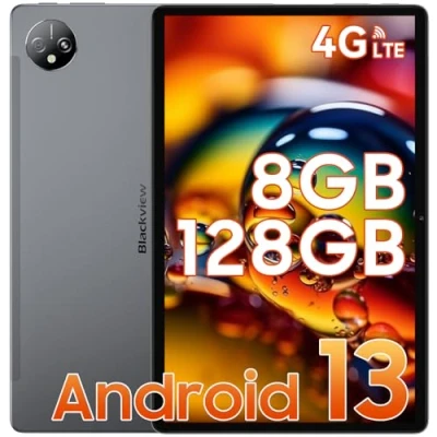 Imagen de Blackview Tablet 10 Pulgadas Android 13 Tab80 16GB RAM+128GB ROM(1TB TF), 4G LTE&amp;5G WiFi Tablet, Tableta 7680mAh, 13MP+8MP, Widevine L1, Octa Core, GMS, GPS, Bluetooth 5.0