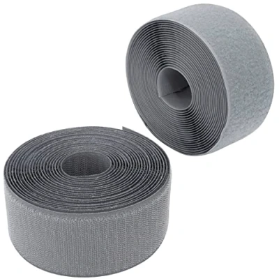 Imagen de AERZETIX C66013 Cinta/rollo de scratch 50mm 5 metros auto agarre organizador/sujetacables tira enganche bolsa prenda correa color: gris piedra en poliamida y poliéster