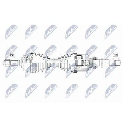Imagen de NTY NPW CT 057 Árbol de transmisión Eje delantero, derecha 889 CITROËN: C Elysée Berlina