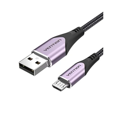 Imagen de VENTION Cable Micro usb 1m Mando ps4 Cargador ebook Kindle Tejido de Nylon Android (Violeta)