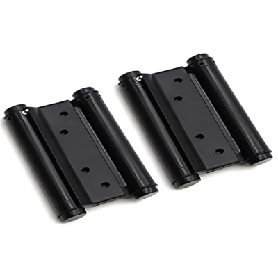 Imagen de Bisagras de puerta 75 mm, color negro, con tornillos, bisagra resorte doble acción, acero inoxidable, cierre automático, 2 unidades