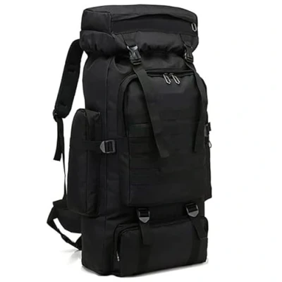 Imagen de ded Mochila de Senderismo para Viajes Montañismo Escalada Camping Trekking 80L Hombres Mujeres macuto Impermeable Negro