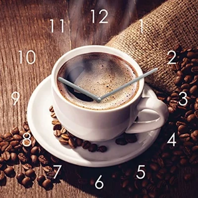 Imagen de Reloj de pared cristal, 20 x cm, diseño café