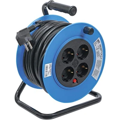 Imagen de BGS 3360 Enrollador de cable 15 m 3 x 1,5 mm² 4 tomas IP 20 3000 W