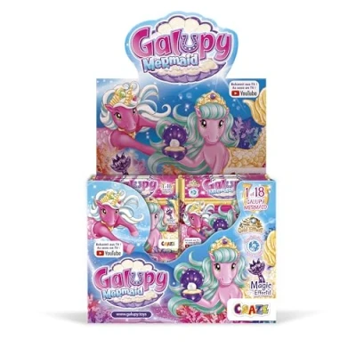 Imagen de Galupy Mermaid, 20 Figuras de Juguete para niñas, Unicornios con Cola Sirena, coleccionables, Caja cofres Individuales