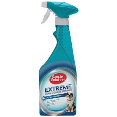 Imagen de Simple Solution Extreme; quitamanchas y antiolores para perros, Limpiador enzimático con poder de limpieza 3X Pro Bacterias 500ml