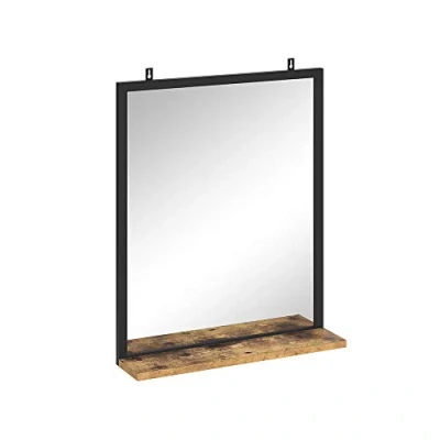 Imagen de Vicco Espejo de baño Fyrk, Roble rústico/Negro, 50 x 60 cm
