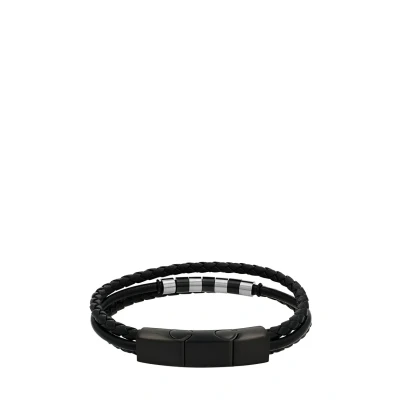 Imagen de s.Oliver pulsera de acero inoxidable cuero niños brazo joyas, 16,5+1,5 cm, bicolor, Viene en caja regalo joyería