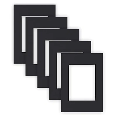 Imagen de nielsen Conservation Passepartout cartón 1,5 mm, juego de 5, tamaño exterior 21x29,7 cm (DIN A4) para imagen 13x18 cm, negro liso