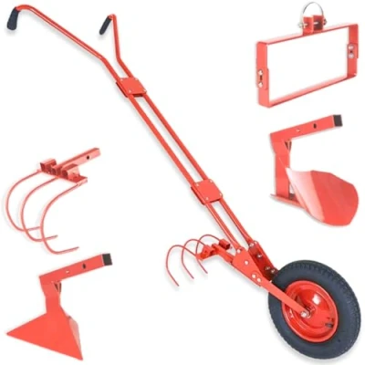 Imagen de TERRE JARDIN Cultivador de Ruedas/cosechadora hortalizas Multifuncional │ 4 Funciones Color Rojo