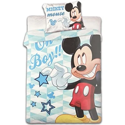 Imagen de Disney Mickey Mouse Baby Juego de cama reversible (100 x 135 cm) 100% algodón (M05)