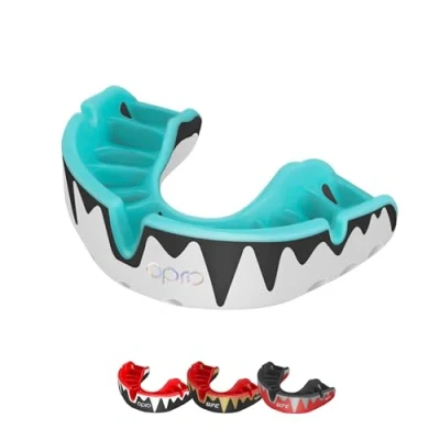 Imagen de Protector bucal OPRO PlatinumLevel, adultos y niños, con tecnología de ajuste revolucionaria para boxeo, MMA, artes marciales, hockey todos los deportes contacto (Negro/Blanco/Rojo, Adulto)
