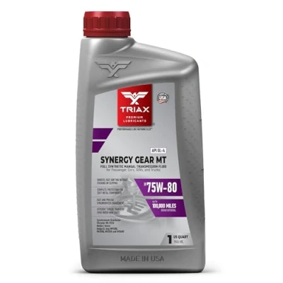 Imagen de Triax Gear Max MT 75W 80 GL 4, caja de cambios y transmisión manual totalmente sintética, compatible con Chrysler MS 9224, Honda MTF (1 cuarto)