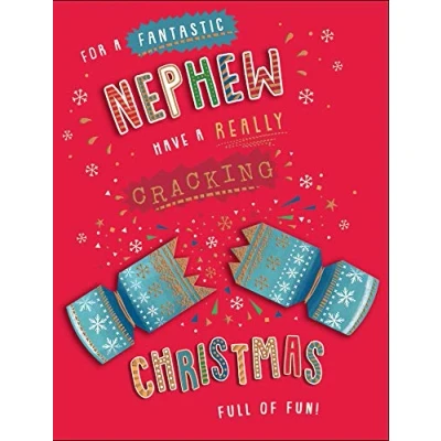 Imagen de Piccadilly Greetings Tarjeta de Navidad para sobrino (20,3 x 15,2 cm), diseño moderno