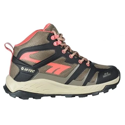 Imagen de Hi Tec MUFLON MID Women botas senderismo mujer,botas montaña mujer impermeables, para trekking (TOUBKAL WP WO&#039;S Black/Taupe/Georgia Peach, 39)