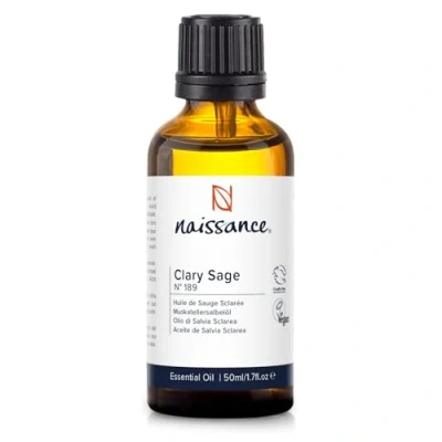Imagen de Naissance Aceite Esencial de Salvia Clara (No. 189) 50ml Puro, Natural, Vegano &amp; No Diluido Para Quemador, Humificador, Aromaterapia, Difusor, Masajes Velas, Jabon, Baño