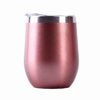 Imagen de Gtell 12oz Copas de Vino sin Tallo con Tapa, Doble Pared Aislante, Vaso Viaje, Vino, café, Bebidas, champán, cócteles,