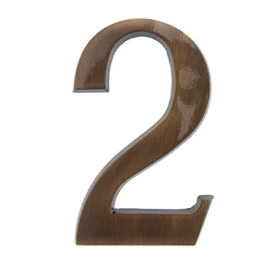 Imagen de HUBER número de casa 2 latón 20 cm I números para puerta XL placas en noble diseño 3D
