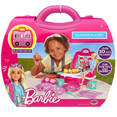 Imagen de Cefa Toys MALETIN Camping Y Barbacoa Glamping Barbie, Color Fuxia, Medium (00926)