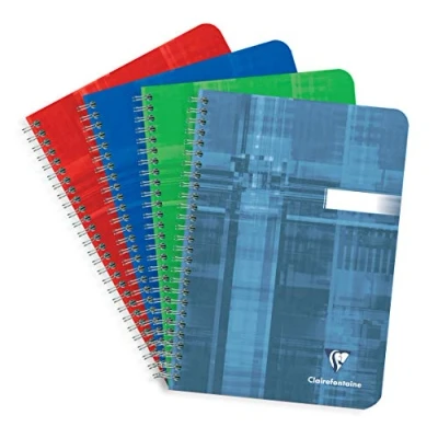 Imagen de Clairefontaine Cuaderno de espiral 8536C (DIN A4, 14,8 x 21 cm, a rayas, 50 hojas), 1 unidad, colores surtidos