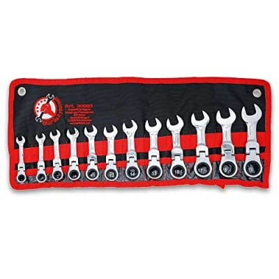 Imagen de BGS Diy 30003 Juego de llaves combinadas con carraca extra cortas 8 19 mm 12 piezas