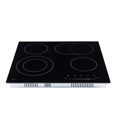 Imagen de Arebos Vitroceramica 6600 W Placa 4 Fuegos 59 cm Controles táctiles del Sensor Con Seguro para Niños Vitrocerámica Negro