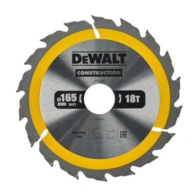 Imagen de DeWalt DT1936 QZ Hoja para sierra circular portátil construcción, 165 x 30 mm, 18D ATB +20º