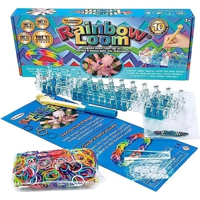 Imagen de Bandai Rainbow Loom Original Ocio Creativo Fabricación de pulseras Telar con 600 gomas ‎Licencia oficial Kit patentado Juguete infantil 8 años y + CD00001