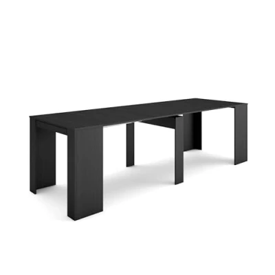 Imagen de Skraut Home Mesa Consola Extensible Comedor Plegable 260 para 12 comensales y Cocina Estilo Moderno Negro