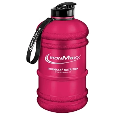 Imagen de IronMaxx Galón de Agua Roja Escarchada 2200ml sin BPA &amp; DEHP botella a prueba fugas con escala medida disponible en colores diferentes