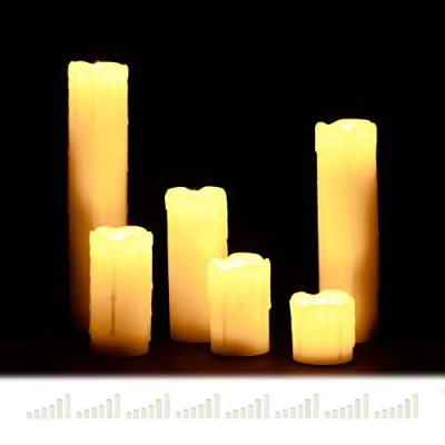 Imagen de Set de 48 Velas Led, Eléctricas, A Pilas, Navidad, Decoración, Luz Centelleante, Sin Llama, Cera, Ø 5 cm, Crema