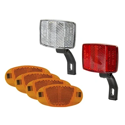 Imagen de cyclingcolors Reflectores Bicicleta Delantera Blanco Trasero Rojo ángulo Ajustable Reflector