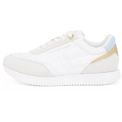 Imagen de Tommy Hilfiger Essential Runner Zapatillas, Mujer, Talla: 41, White/breezy blue Zapatos