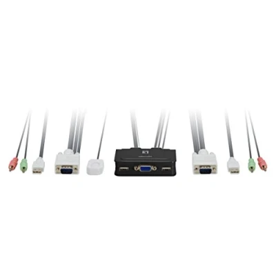 Imagen de LevelOne KVM 0223 Cable (2 x USB, 2 VGA, 2048 1536), Negro