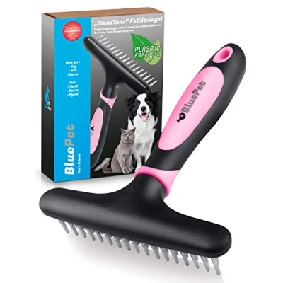 Imagen de BluePet® Peine desenredante para perros, gatos y caballos de pelo largo Cepillo perros que elimina los nudos, el subpelo enredos Masaje agradable su mascota