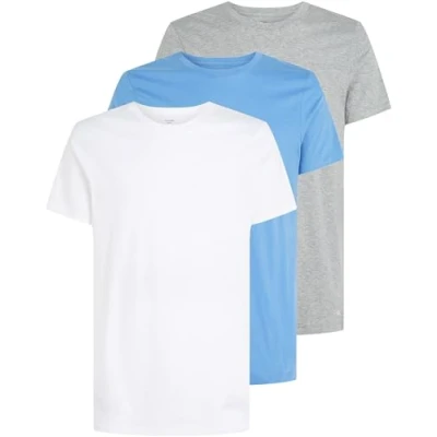 Imagen de Calvin Klein Underwear 3 PACK T Shirts 100% Cotton TEES Camiseta de pijama, Hombre, Talla: Small, White/grey heather/glacier