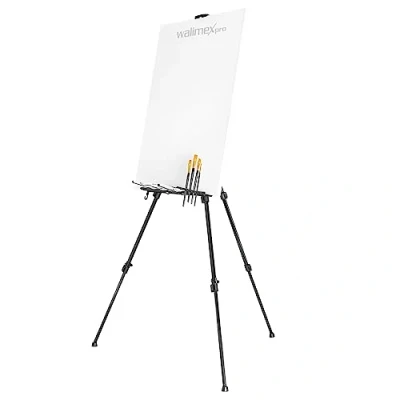 Imagen de Walimex pro caballete XXL 62 205cm, aluminio, de estudio adecuado, mesa y campo para lienzos hasta HxD: 150x4cm, 6 kg, con bolsa