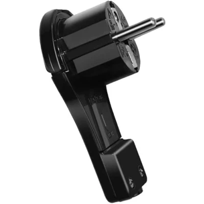 Imagen de EXTRASTAR Enchufe en ángulo Plano Con Protección de Contacto y Mango Plegable, Extraplano 8 mm, Pequeño Manejable, 250V, 16A, Negro, 1pc