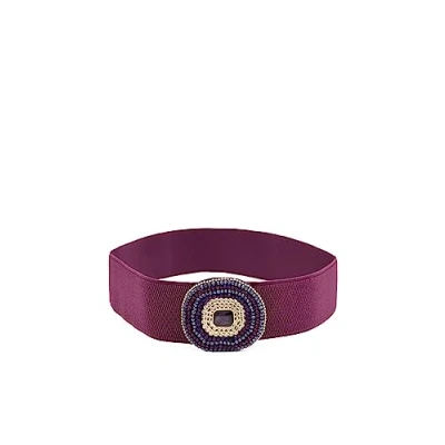 Imagen de QUEEN HELENA Cinturón Elástico con Hebilla para Mujer CI022 12 violeta, Talla única