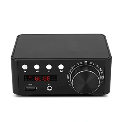 Imagen de amplificador de audio 50W + 50W, est¨reo, HIFI Bluetooth 5.0 Reproductor tarjeta memoria placa digital con chip TPA3116, para AMP(black)